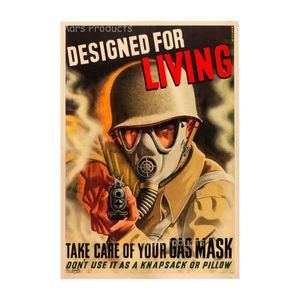 Gasmasker - Ontworpen voor Living 1944 WW2 Vintage War Poster Canvas Print