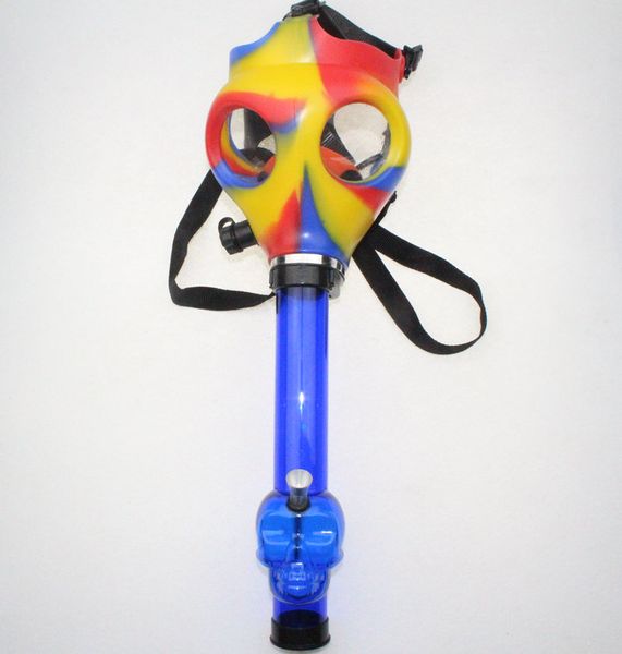 Máscara de gas bong tabacco shisha acrylic pipe fumando hookah lujo fiesta juego de goma silicona máscara