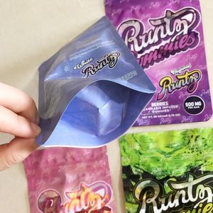 Runty Runtz Zipper Bag Retail Package 4 Types Mylar Bag 3.5g 1 8oz Emballage de stockage pour Dry Herb Tobacco Flower California