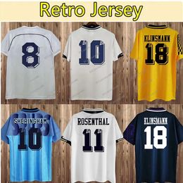 Gascoigne 1988 Retro Mens Soccer Jerseys 1982 1992 100e Klinsmann Sheringham Ferdinand Bale Ginola Lineker Defoe Modric Anderton