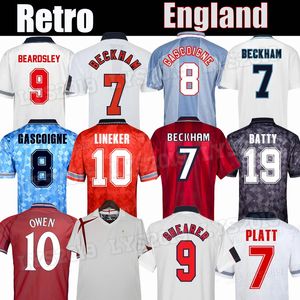 Gascoigne Southgate Englands retro voetbalshirts 1990 96 Euro Shearer Owen 98 Kids Vintage voetbal shirts Rooney Gerrard Lampard 2000 02 04 06 Classic Football Kit