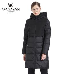 Chaqueta y abrigo de invierno para mujer de la marca GASMAN, Parka larga y gruesa para mujer, Parka con capucha s Bio 1826 201210