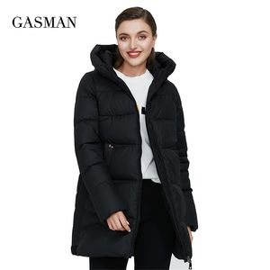 GASMAN nouvelle taille plus veste d'hiver des femmes noires manteau femmes chaud à capuche parka outwear mode féminine doudoune 011 201217