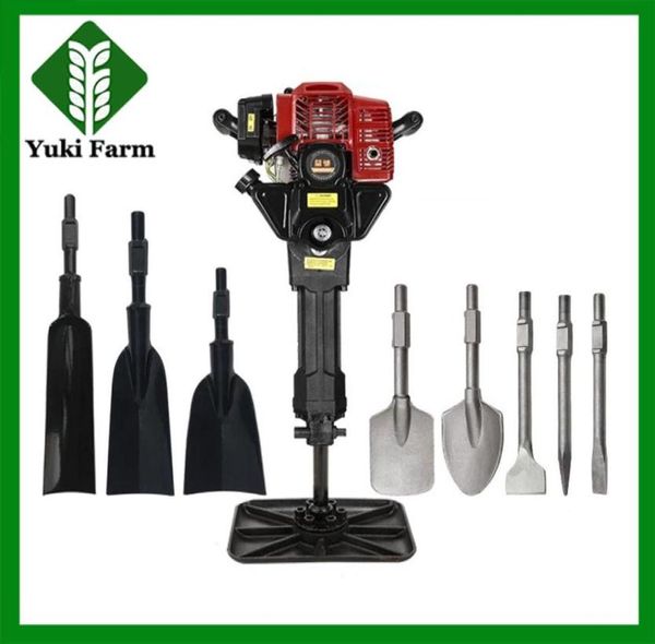 Gasoline Power Hammer Drill Rock Drill Breaker Pesols Pesture Portable Tree Digging Planting Machine Tamping Gasoline Tamping 1404447