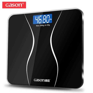 Gason A2 Badkamer Vloer Body Scale Glas Smart Huishoudelijke Electronic Digital Weight Balance Bariatric LCD-scherm 180kg / 50g H1229