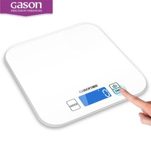 Gason C1 Kitchen Scale Electronic Precision Mini Mestial Tools Balance Digital Gram Cook Cook Food Glass LCD Affichage 15kg1g T2003267007876