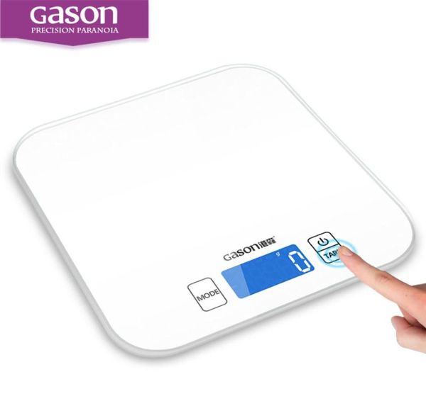 Gason C1 Kitchen Scale Electronic Precision Mini Mestial Tools Balance Digital Gram Cook Cook Food Glass LCD Affichage 15kg1g T2003267007876