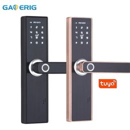 GATERIG Smart Lock Déverrouiller avec mot de passe d'empreinte digitale Serrure de porte intelligente Accueil Smart TUYA à l'intérieur de la porte de verrouillage numérique 201013