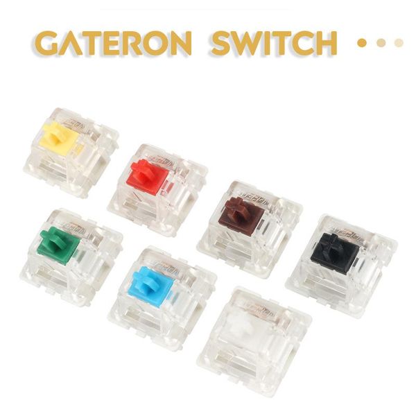 Interruptores Gateron de 3 pines Smd RGB, negro, rojo, marrón, verde, blanco, amarillo, cian, Compatible con teclado mecánico Mx Gk61 GK64 Gh60