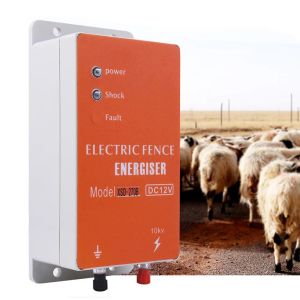 Gates 10KM Chargeur Solaire Clôture Électrique Électrificateur Contrôleur Haute Tension Cheval Bovins Volaille Ferme Animal Clôture Alarme Outils d'élevage