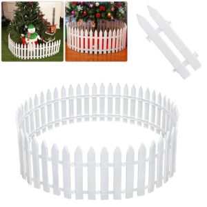 Gates 12/16Pcs Clôture de Jardin Blanche Amovible Clôture d'arbre de Noël Clôture décorative de fête de Mariage Bordure de Jardin intérieur Bord de pelouse