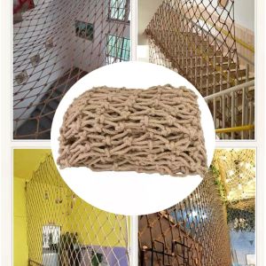 Filet d'escalade en maille de chanvre, jouet polyvalent pour enfants, treillis en Jute, haute résistance, longue corne, accessoires de cour, outil de Support pour plantes