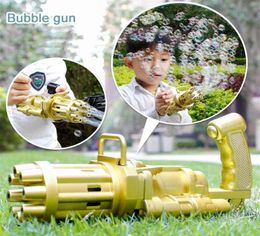 Gatling Bubble Machine Bubbler Maker Kids Outdoor Zomer Koelventilator Bruiloft Benodigdheden Elektrische Automatische Blower Gun Party Favor2787347333