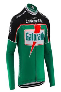 Gatorade Groen Heren Lange Mouw Retro Wielertrui Thermische Winter Fleece Herfst Geen Fleece Fietsen Kleding MTB Fietskleding Jers511086810