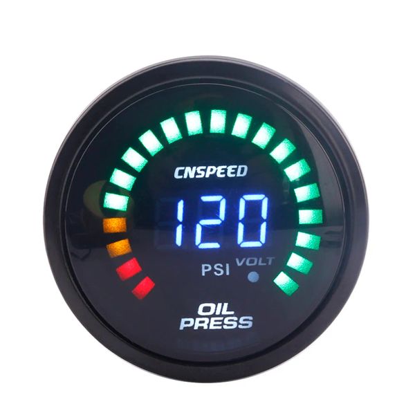 GAUGE CNSEPEED 2 pouces 52 mm LEDS Digital Auto Huile Pressure Montat Metter Racing Huile Pressure Pressure avec Light