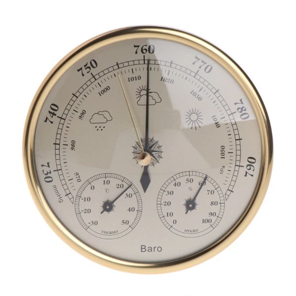 Gauges 13 cm Station météorologique suspendue Baromètre Hygromètre Hygromètre 3 dans 1 calibre Température Humidité Pression METTER