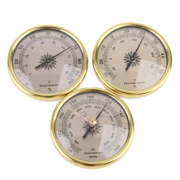 Gauges 3 pièces ensemble 7,2 cm Mini thermomètre Baromètre Baromètre Universal Température Humidité.