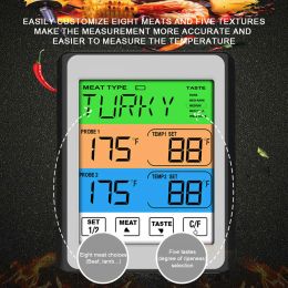 Jauges CH212 Thermomètre de four numérique Viande Cuisine BBQ Cuisson Testeur de température des aliments Fonction de minuterie pour avec sonde en acier inoxydable