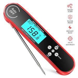 Meters Digitale Instant Read vleesthermometer Waterdicht koken Voedselthermometer Sonde met achtergrondverlichting voor keukengrill Candy BBQ Oil Fry