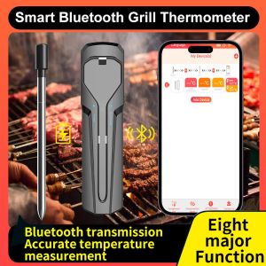 Jauges Thermomètre à Viande Numérique Bluetooth Sans Fil BBQ Thermomètre Alimentaire Sondes avec Alarme de Synchronisation de Température pour Four Grill BBQ Cuisine