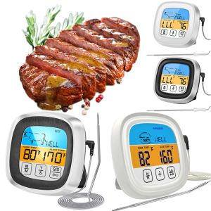 Termómetro digital para carne, pantalla táctil, termómetro de cocción rápido y preciso, resistente al agua con temporizador para horno, parrilla y barbacoa