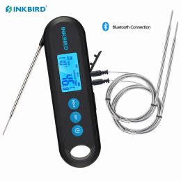 Gauges Inkbird IHT2PB Thermomètre alimentaire compatible Bluetooth avec 2/3 sondes de température Backlit LCD Timer Alarm Calibration 2S Readout