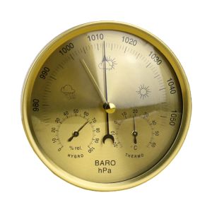 GAUGES METAL 3 IN 1 Baromètre pour le thermomètre Baromètre à intérieur et extérieur avec cadre rond