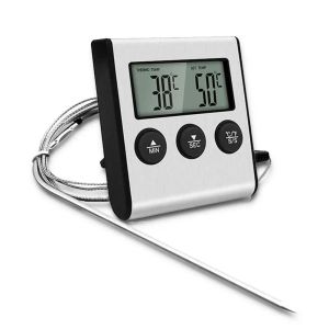 Meters nieuwe digitale bbq thermometer vlees keuken voedsel roestvrijstalen sonde temperatuur kook ovenmeter grill timer functie