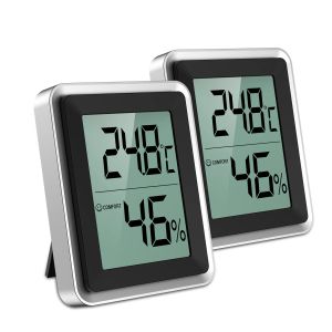 Gauges Oria Mini Thermomètre numérique 2PCS Hygromètre intérieur Set Room Humidité Gauge compteur LCD Afficher la température Humidité Capteur