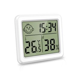 Meters oria thermometer indoor digitale hygrometer mini LCD temperatuurmonitor sensor vochtigheid meter met klok