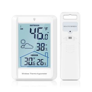 Meters oria draadloze thermometer weerstation digitale voorspelling station temperatuurmonitor vochtigheid voor huis, babykamer, kas