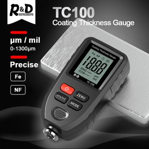 Gauges R D TC100 Coating Thickness Gauge 0.1micron/0-1300 Car Paint Film Tester Measuring FE/NFE Russian Manual Tool 230227