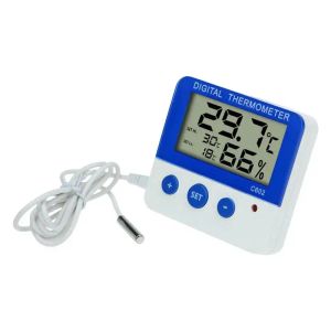 Gauges Température Humidité Monitor LCD Thermomètre numérique avec sonde de température magnétique de sonde étanche avec support élevé / bas