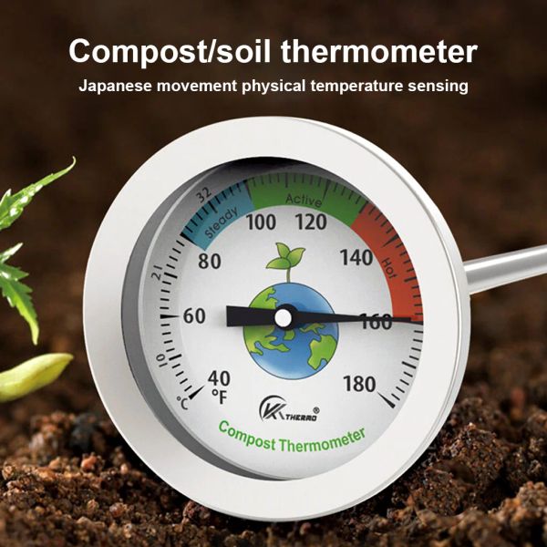 Jauges de température pour plantation, thermomètre, tige de Compost, pour l'extérieur, jauge de sol, capteur d'arrière-cour, jardinage Long