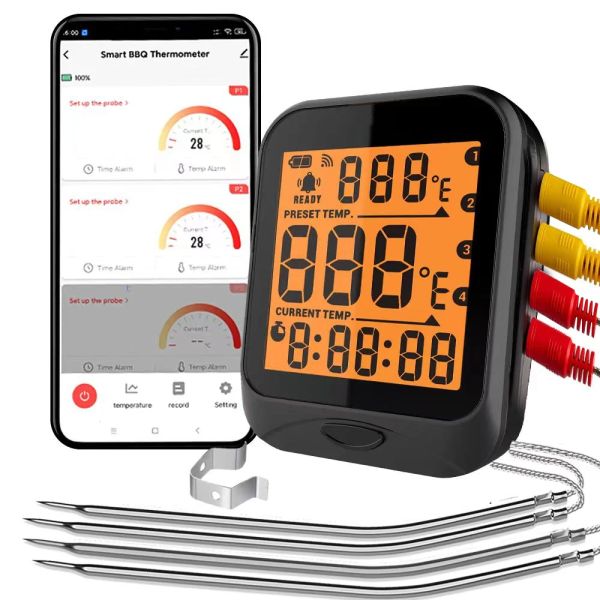 Medidores Tuya Bluetooth Bbq Termómetro Smart Life APP Pantalla LCD Cocina Cocina Comida Carne Termómetro Agua Leche Aceite Medidor de temperatura