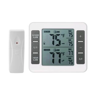 Gauges Thermomètre à réfrigérateur numérique sans fil Thermomètre extérieur alarme audible avec thermomètre de congélateur de capteur