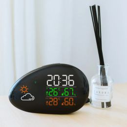 Meters draadloos weerstation Kleur LCD -thermometer Voorspellers van de vochtige buitenvochtigheid Meter met 30 m externe sensor