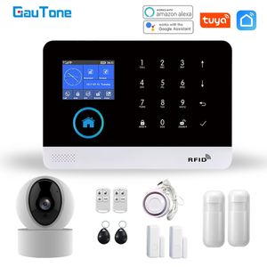 GauTone WiFi GSM système Tuya Life App contrôle maison avec caméra IP RFID carte alarme de sécurité maison intelligente