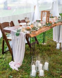 Gauze Table Runner Dinning Table Table Decoration 90 * 300cm Rustic Country Boho Beach Wedding Party Party Decor Table Table Table Runners