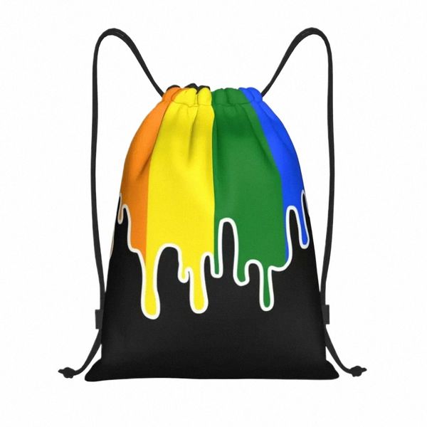 Gay Pride Flag Draw Strip String Mochila Menores Sport Sport Gym Sackpack portátil Rainbow Lgbt Shop Bag Sack 11ck#