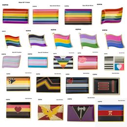 Gay Pride Intersex Pride Asexual Pride Bisexual Pansexual Genderqueer Transgenre épinglette badge 10pcs beaucoup 259C