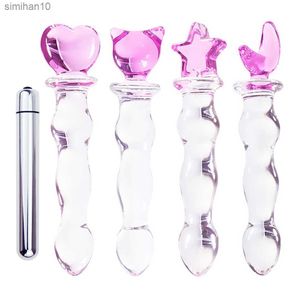 Produits de sexe gay Butt Plug Stimulation anale vaginale Vibrateur Perles Cristal Verre Gode Pénis pour les femmes plug anal Sex Toys L230518