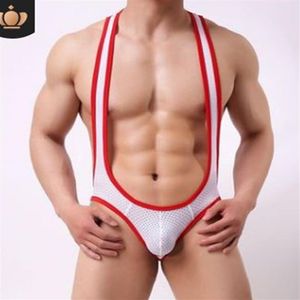 Gay Sexy Sous-Vêtements Hommes Body Jockstrap Bodywear Lutte Singlet Justaucorps Combinaisons Jarretelles Teddies Underpants278G