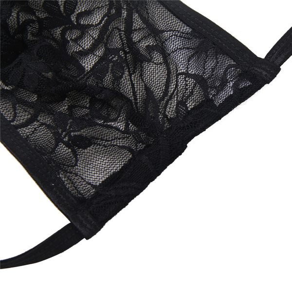 Ropa interior gay Sous Vetement Homme Hommeo transparente Floral Thong Hombres Slip Slip Homme Dentelle Black Green S-XL MPS071