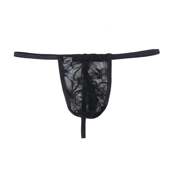 Ropa interior Gay Hot Sous Vetement transparente encaje Floral Tanga calzoncillos para hombre Slip Homme Dentelle negro verde S XL MPS