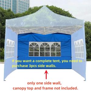 Cauvet de gazebos une tente latérale Tente à soleil étanche pliable Oxford Shade Aventaire avec une fenêtre claire remplacement de camping extérieur BBQ BBQ