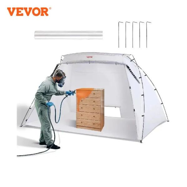 Gazebos Vevor Portable Paint Booth Shelter 7.5x5.2x5.2 / 10x7x6ft Tente de peinture en aérosol pliable pour meubles Projet de bricolage outil de passe-temps