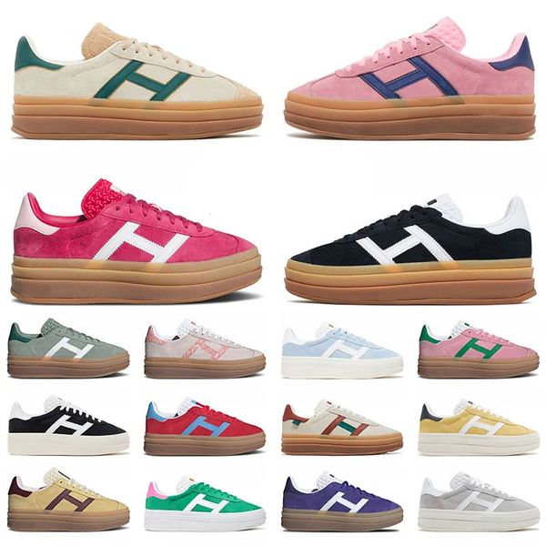 Gazzelle Designer Shoes Plateforme Bold Casual Cream Collège Green Suede en cuir rose Gum Gum blanc noir Red Super Pop Flat Trainers Plaque-Forme Femme Sneakers