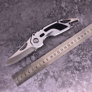 GB 3013 Multifunctioneel vouwmes Semi-automatisch 8Cr 13 Move Blade met gekarteld aluminium handvatflesopener Outdoor Camping Hunting EDC-gereedschappen