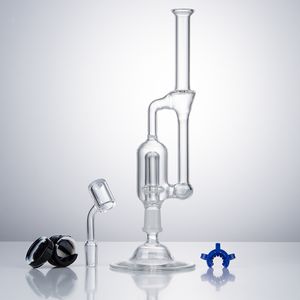 GB007 Waterpijp Glazen Bong Waskolf Pijp Dubbele Recycler Perc 14mm Quartz Keramische Nagel Ongeveer 10,5 Inch Dab Rig Pijpen